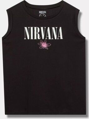 ❤️NWT TORRID TANK NIRVANA BAND CONCERT TEE - EMBROIDERED FLOWER - PLUS SIZE